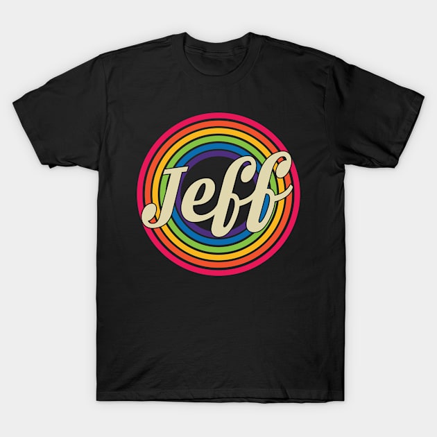 Jeff - Retro Rainbow Style T-Shirt by MaydenArt